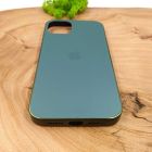 Матовий скляний чохол Glass case для iPhone 14 Plus Midnight Green