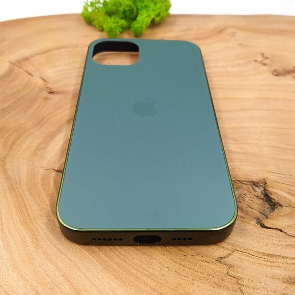 Матовий скляний чохол Glass case для iPhone 14 Plus Midnight Green