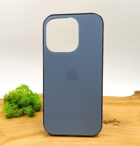 Матовий скляний чохол Glass case для iPhone 14 Pro Sierra Blue