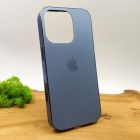 Матовий скляний чохол Glass case для iPhone 14 Pro Sierra Blue