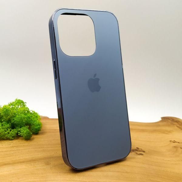 Матовий скляний чохол Glass case для iPhone 14 Pro Sierra Blue