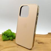 Матовий скляний чохол Glass case для iPhone 14 Pro Gold(зас.тов.)