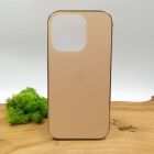 Матовий скляний чохол Glass case для iPhone 14 Pro Gold(зас.тов.)
