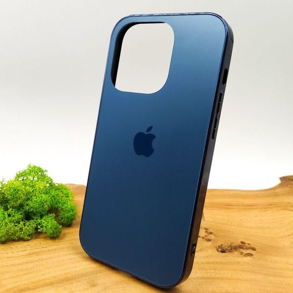 Матовий скляний чохол Glass case для iPhone 14 Pro Pacific Blue