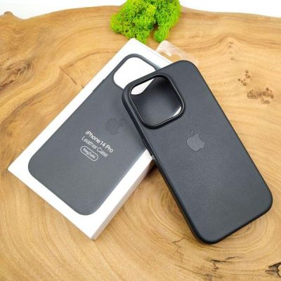 Шкіряний Чохол MagSafe Leather Case for Apple iPhone 14 Pro Black(зас.тов.)