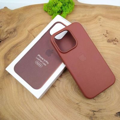 Шкіряний Чохол MagSafe Leather Case for Apple iPhone 14 Pro Umber(зас.тов.)