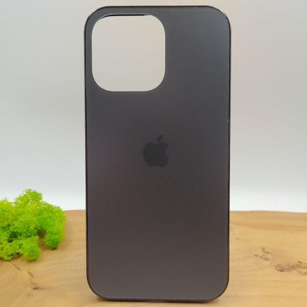 Матовий скляний чохол Glass case для iPhone 14 Pro Max Space Black(зас.тов.)