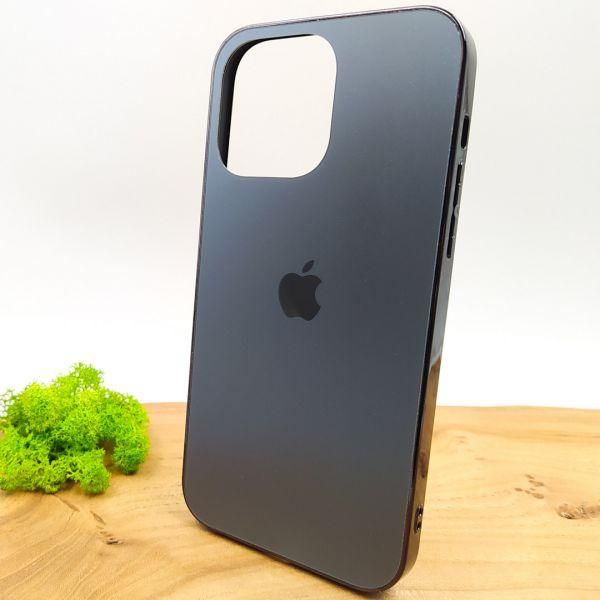 Матовий скляний чохол Glass case для iPhone 14 Pro Max Space Black(зас.тов.)