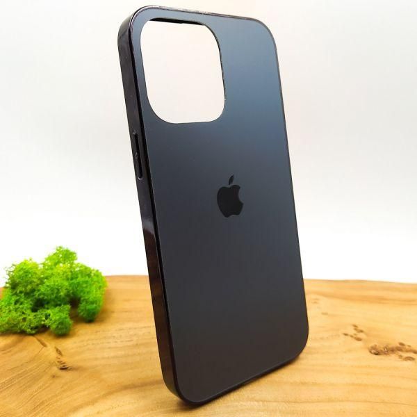 Матовий скляний чохол Glass case для iPhone 14 Pro Max Space Black(зас.тов.)