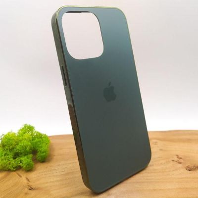 Матовий скляний чохол Glass case для iPhone 14 Pro Max Midnight Green(зас.тов.)