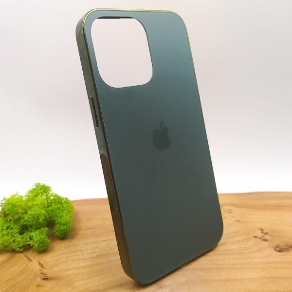 Матовий скляний чохол Glass case для iPhone 14 Pro Max Midnight Green(зас.тов.)