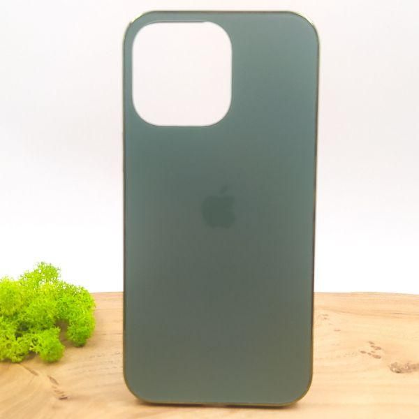 Матовий скляний чохол Glass case для iPhone 14 Pro Max Midnight Green(зас.тов.)