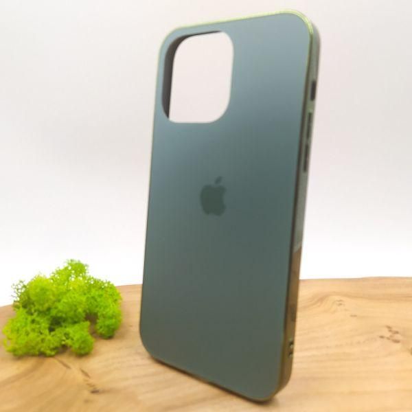 Матовий скляний чохол Glass case для iPhone 14 Pro Max Midnight Green(зас.тов.)
