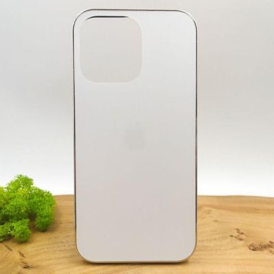 Матовий скляний чохол Glass case для iPhone 14 Pro Max Silver(зас.тов.)