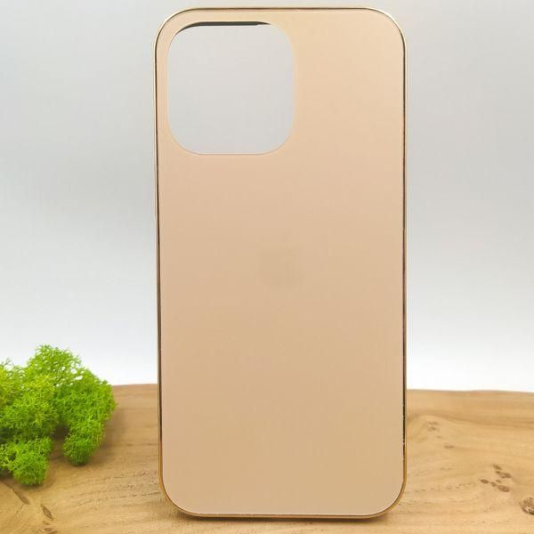 Матовий скляний чохол Glass case для iPhone 14 Pro Max Gold(зас.тов.)