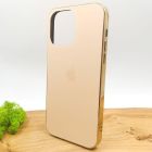Матовий скляний чохол Glass case для iPhone 14 Pro Max Gold(зас.тов.)