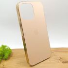 Матовий скляний чохол Glass case для iPhone 14 Pro Max Gold(зас.тов.)