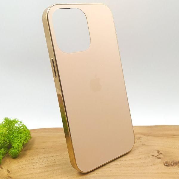 Матовий скляний чохол Glass case для iPhone 14 Pro Max Gold(зас.тов.)