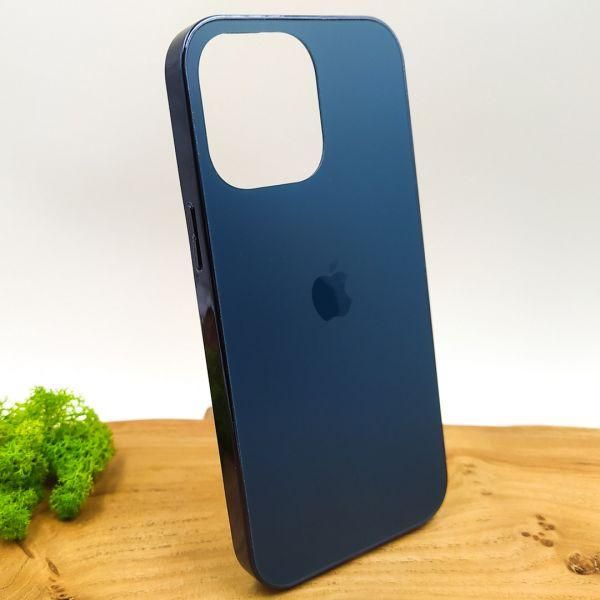 Матовий скляний чохол Glass case для iPhone 14 Pro Max Pacific Blue
