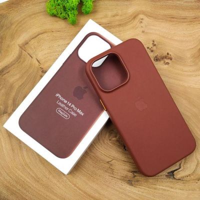Шкіряний Чохол MagSafe Leather Case for Apple iPhone 14 Pro Max Umber(зас.тов.)