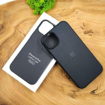 Шкіряний Чохол MagSafe Leather Case for Apple iPhone 14 Plus Midnight(зас.тов.)