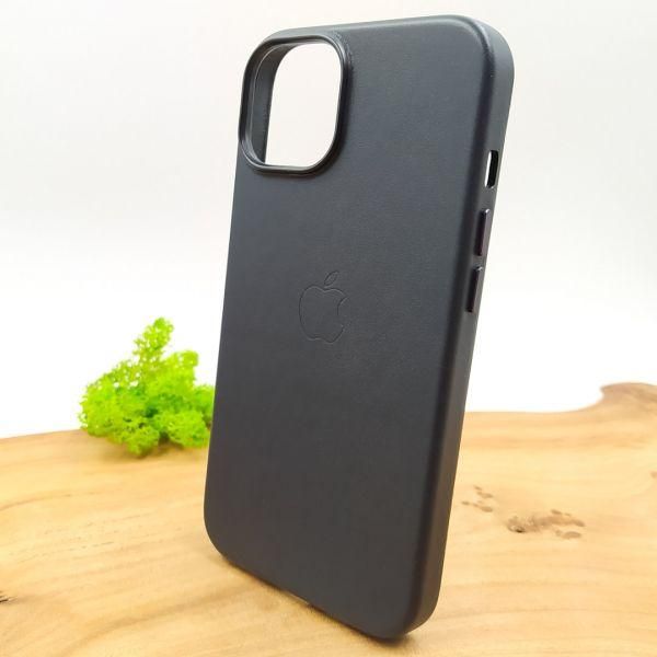 Шкіряний Чохол MagSafe Leather Case for Apple iPhone 14 Midnight(зас.тов.)