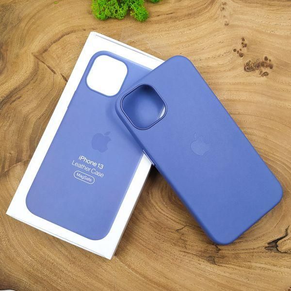 Шкіряний Чохол MagSafe Leather Case for Apple iPhone 13 Blue(зас.тов.)