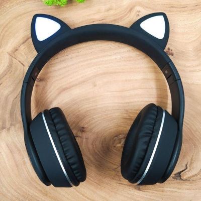 Навушники накладні Bluetooth Cat Ear з підсвіткою Deepbass R6 Black