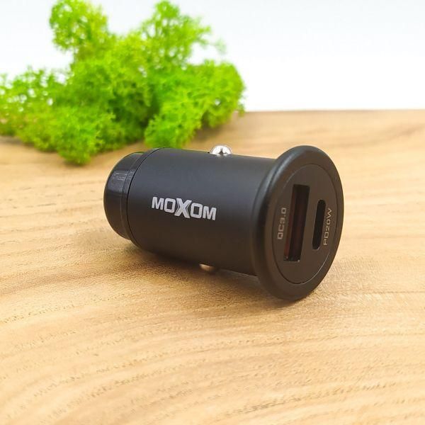 Металевий автомобільний зарядний пристрій Type-C+USB (PD/QC3.0) Moxom MX-VC11