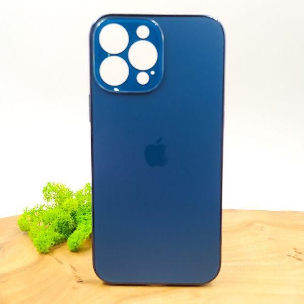 Матовий скляний чохол Glass case для iPhone 13 Pro Max Pacific Blue(зас.тов.)