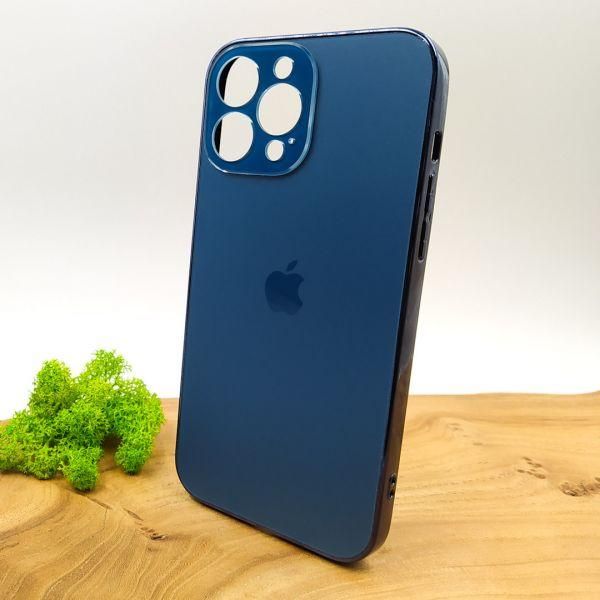Матовий скляний чохол Glass case для iPhone 13 Pro Max Pacific Blue(зас.тов.)