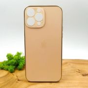 Матовий скляний чохол Glass case для iPhone 13 Pro Max Gold(зас.тов.)