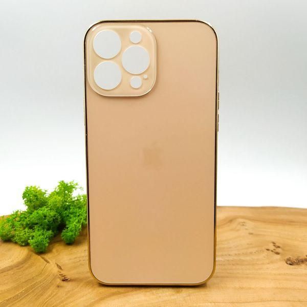 Матовий скляний чохол Glass case для iPhone 13 Pro Max Gold(зас.тов.)