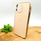 Матовий скляний чохол Glass case для iPhone 13 Pro Max Gold(зас.тов.)