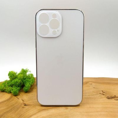 Матовий скляний чохол Glass case для iPhone 13 Pro Max Silver(зас.тов.)