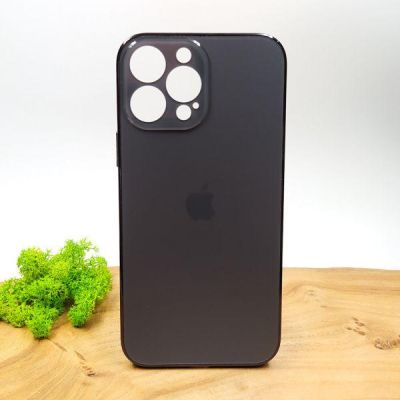 Матовий скляний чохол Glass case для iPhone 13 Pro Max Space Black(зас.тов.)