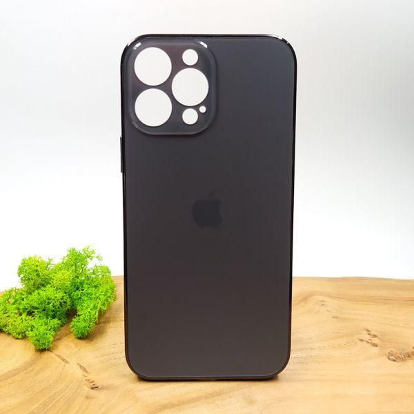 Матовий скляний чохол Glass case для iPhone 13 Pro Max Space Black(зас.тов.)