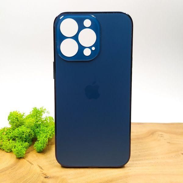 Матовий скляний чохол Glass case для iPhone 13 Pro Pacific Blue(зас.тов.)