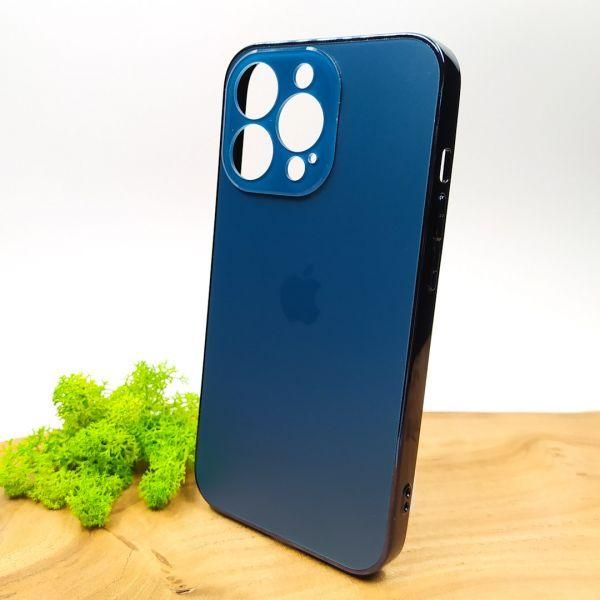 Матовий скляний чохол Glass case для iPhone 13 Pro Pacific Blue(зас.тов.)