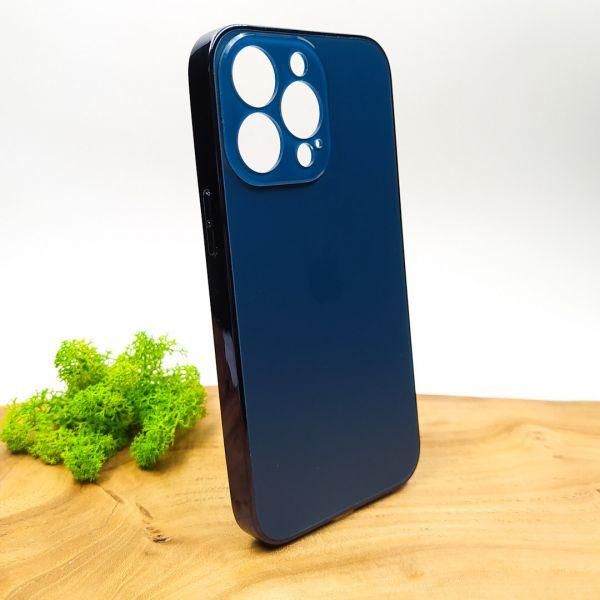 Матовий скляний чохол Glass case для iPhone 13 Pro Pacific Blue(зас.тов.)