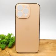 Матовий скляний чохол Glass case для iPhone 13 Pro Gold(зас.тов.)