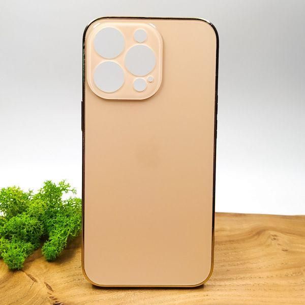 Матовий скляний чохол Glass case для iPhone 13 Pro Gold(зас.тов.)
