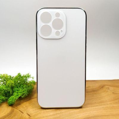 Матовий скляний чохол Glass case для iPhone 13 Pro Silver(зас.тов.)