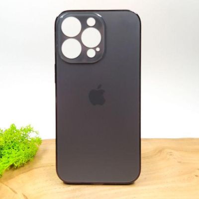 Матовий скляний чохол Glass case для iPhone 13 Pro Space Black(зас.тов.)