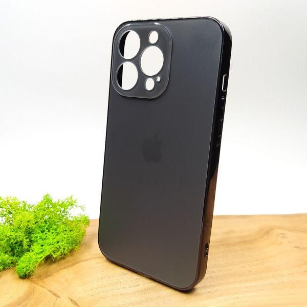 Матовий скляний чохол Glass case для iPhone 13 Pro Space Black(зас.тов.)