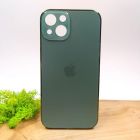 Матовий скляний чохол Glass case для iPhone 13 Midnight Green(зас.тов.)