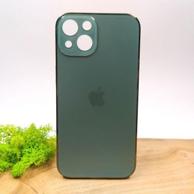 Матовий скляний чохол Glass case для iPhone 13 Midnight Green(зас.тов.)