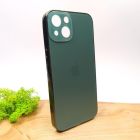 Матовий скляний чохол Glass case для iPhone 13 Midnight Green(зас.тов.)