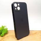 Матовий скляний чохол Glass case для iPhone 13 Space Black(зас.тов.)