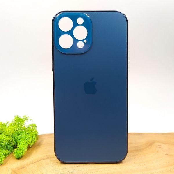 Матовий скляний чохол Glass case для iPhone 12 Pro Max Pacific Blue(зас.тов.)